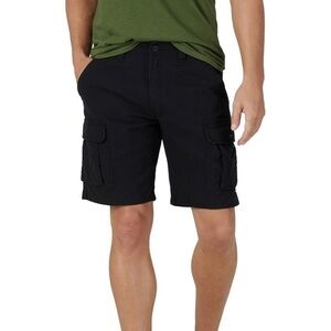 NWT Mens Wrangler Size 44 Solid Black Cotton Cargo Shorts Tech Pockets New